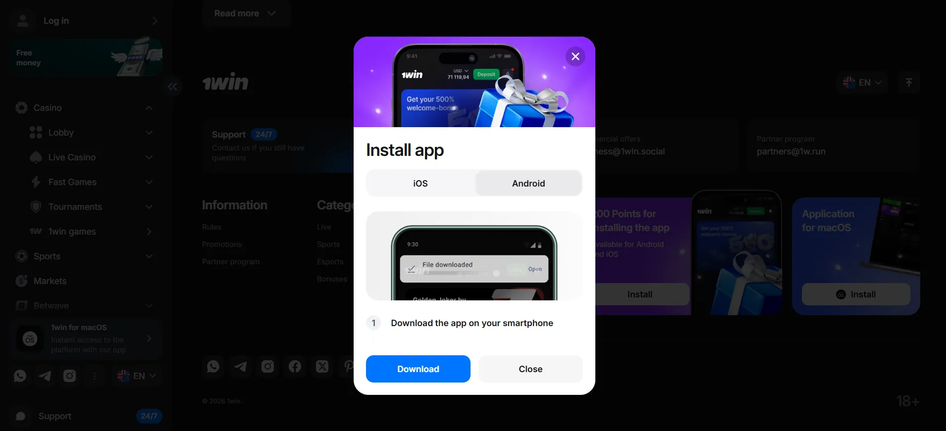 1Win app safety for Indian players